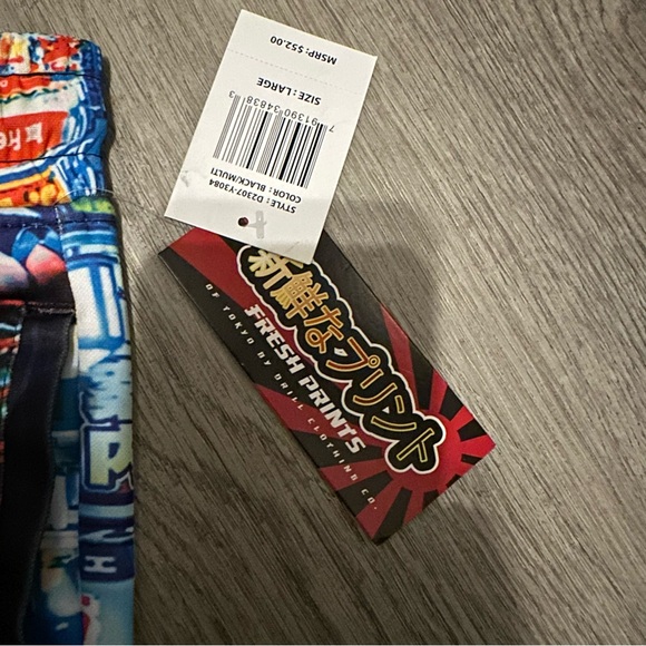 NWT FRESH PRINTS OF TOKYO BY DRILL CLOTHING Mens Swim Short Size L - Picture 4 of 8